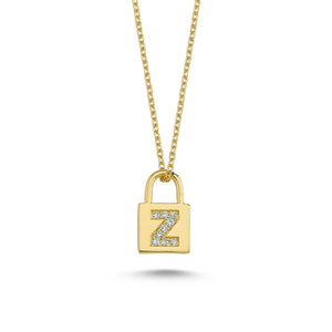 14K Solid Gold Diamond Initial Z Charm Necklace For Women - Jewelryist
