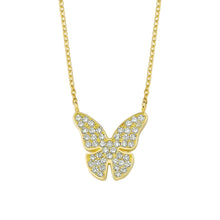 Load image into Gallery viewer, 14K Solid Gold Diamond Butterfly Necklace For Women - Jewelryist
