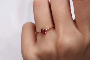 14K Solid Gold Ruby Ring For Women - Jewelryist