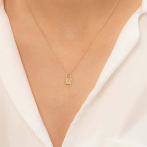 14K Solid Gold Diamond Initial U Charm Necklace For Women - Jewelryist