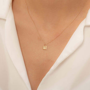 14K Solid Gold Diamond Initial K Charm Necklace For Women - Jewelryist