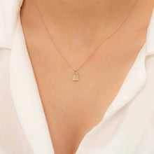 Load image into Gallery viewer, 14K Solid Gold Diamond Initial E Charm Necklace For Women - Jewelryist

