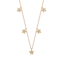 Load image into Gallery viewer, 14K Solid Gold Diamond Layering Star Charm Necklace For Women - Jewelryist
