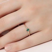 Load image into Gallery viewer, 14K Solid Gold Diamond Emerald Ring For Women - Jewelryist
