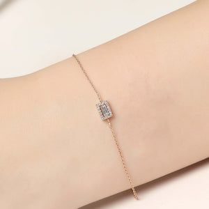 14K Solid Gold Baguette Diamond Bracelet for Women - Jewelryist