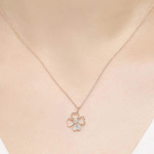 Load image into Gallery viewer, 14K Solid Gold Diamond Flower Charm Necklace for Women - Jewelryist
