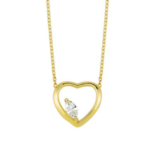Load image into Gallery viewer, 14K Solid Gold Diamond Layering Heart Necklace for Women - Jewelryist
