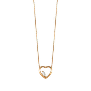 14K Solid Gold Diamond Layering Heart Necklace for Women - Jewelryist