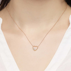 14K Solid Gold Diamond Layering Heart Necklace for Women - Jewelryist