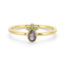 Load image into Gallery viewer, 14K Solid Gold Diamond Amethyst Ring For Women - Jewelryist
