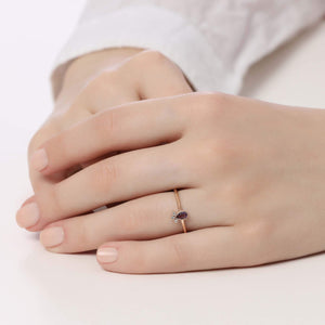 14K Solid Gold Diamond Amethyst Ring For Women - Jewelryist
