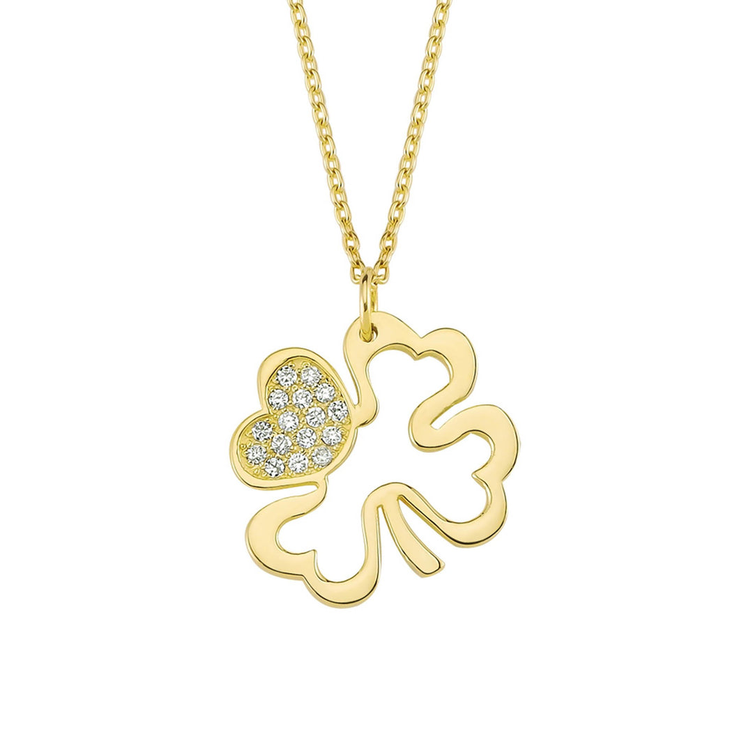 14K Solid Gold Diamond Flower Charm Necklace for Women - Jewelryist