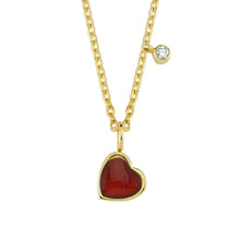 Load image into Gallery viewer, 14K Solid Gold Diamond Enamel Heart Necklace For Women - Jewelryist
