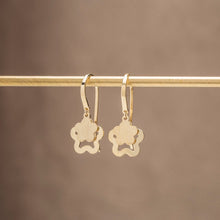 Load image into Gallery viewer, Delicate Clover Charm Earrings with Matte Finish in Gold
