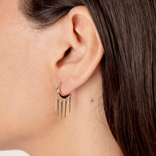 Load image into Gallery viewer, Dangle Bar Hoop Earrings in Real Gold
