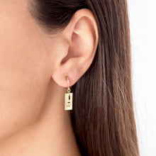 Load image into Gallery viewer, Multi Rectangular Charm Dangle Earrings in Solid Gold
