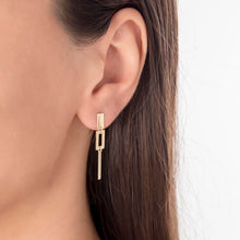Load image into Gallery viewer, 14k Yellow Gold Geometric Charm Dangle Earrings
