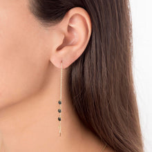 Load image into Gallery viewer, Mini Disc Threader Chain Earrings in 14k Gold
