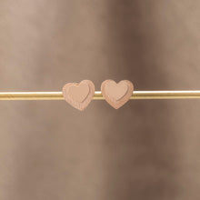 Load image into Gallery viewer, Matte Finish Heart Stud Statement Earrings in Yellow Gold
