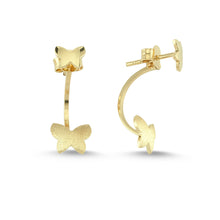 Load image into Gallery viewer, Butterfly Front Back Earrings in Real Gold

