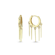 Load image into Gallery viewer, Dangle Bar Hoop Earrings in Real Gold
