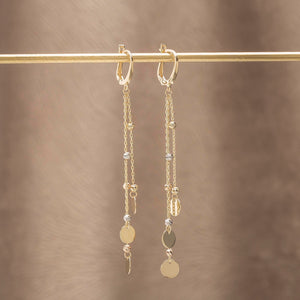 Bold Chain Tassel Earrings in Solid 14k Yellow Gold