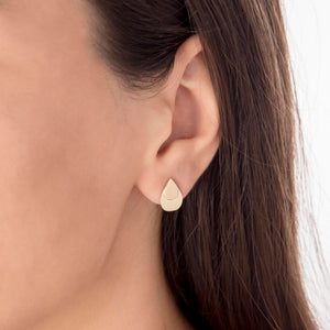 Pear Shaped Statement Stud Earrings in Gold