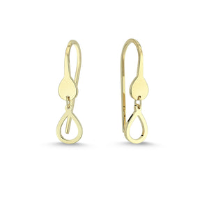 Delicate Gold Pear Shaped Dangle Earrings