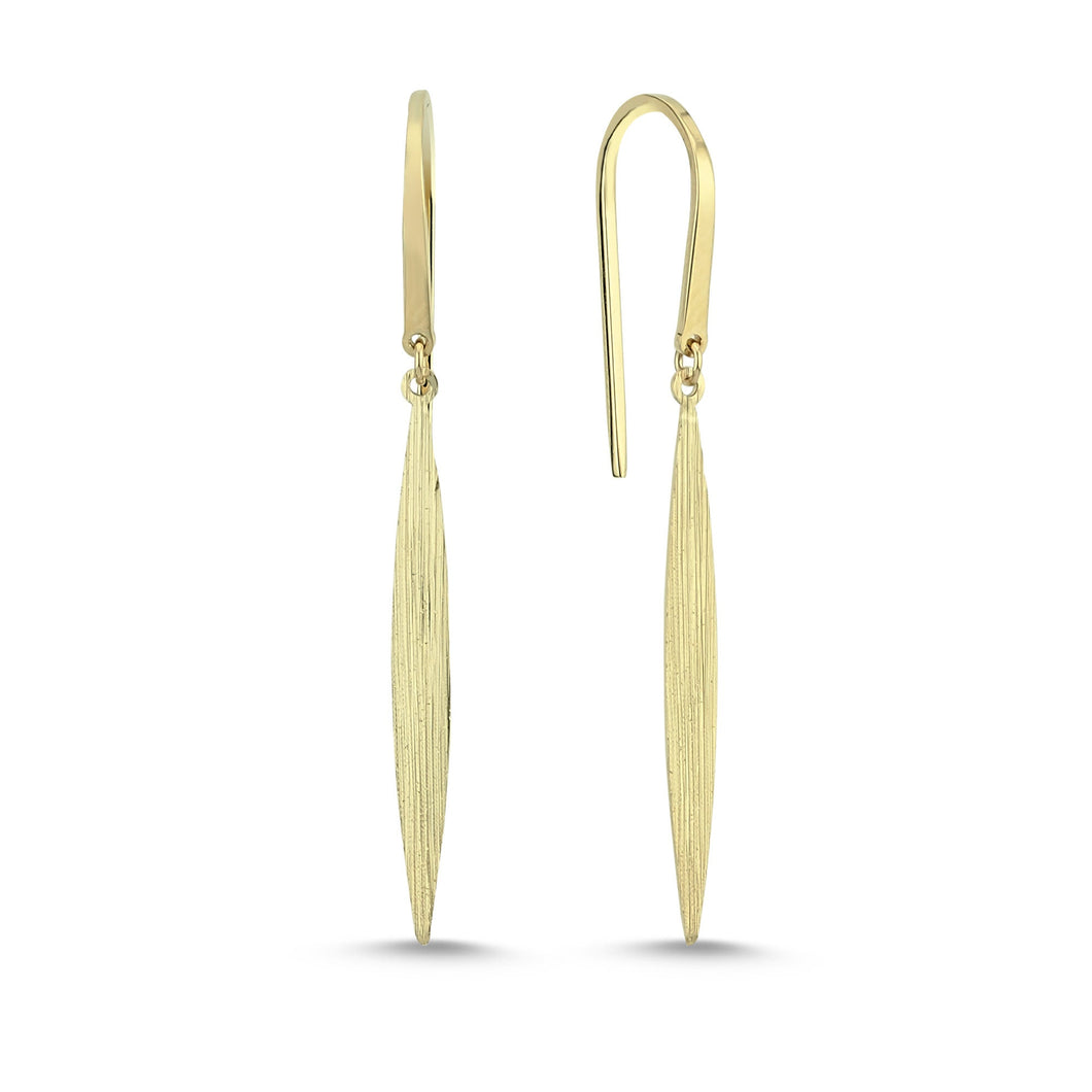 Dangle Spike Charm Earrings in Gold with Matte Finish