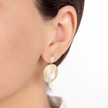 Load image into Gallery viewer, Big Dangle Circle Statement Earrings in Solid Gold
