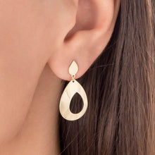 Load image into Gallery viewer, Large Pear Shaped Dangle Statement Earrings in Matte Gold
