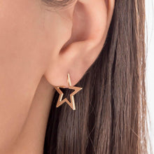 Load image into Gallery viewer, Unique 14k Gold Star Hoop Earrings
