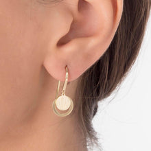 Load image into Gallery viewer, 14k Dangle Multi Disc Charm Earrings with Matte Finish
