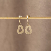 Load image into Gallery viewer, Solid Gold Heart Dangle Earrings with Matte Finish
