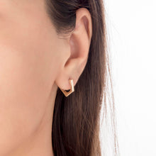 Load image into Gallery viewer, 14mm Pentagon Endless Hoop Earrings in Real Yellow Gold
