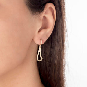 Matte Charm Dangle Drop Earrings in 14k Solid Gold