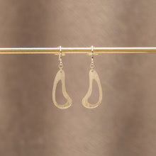 Load image into Gallery viewer, Matte Charm Dangle Drop Earrings in 14k Solid Gold
