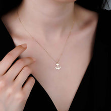 Load image into Gallery viewer, Solid 14kt Gold Anchor Mariner Charm Necklace
