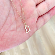 Load image into Gallery viewer, Sideways Heart Charm Necklace in Solid 14k Gold
