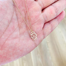 Load image into Gallery viewer, Minimalist Hamsa Hand Charm Necklace in Solid Gold

