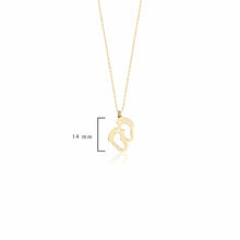 Load image into Gallery viewer, Gold Baby Feet Charm Necklace with Adjustable Chain
