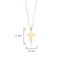 Load image into Gallery viewer, Dainty Starburst Charm Necklace in Solid Yellow Gold
