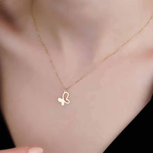 Load image into Gallery viewer, Thin Butterfly Charm Necklace in Solid Gold
