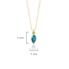 Load image into Gallery viewer, Gold Double-Sided Evil Eye Charm Necklace in Marquise Shape
