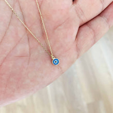 Load image into Gallery viewer, Round Shaped Blue Evil Eye Charm Necklace in Gold
