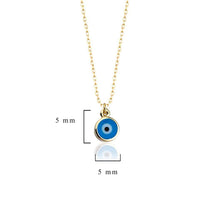 Load image into Gallery viewer, Round Shaped Blue Evil Eye Charm Necklace in Gold
