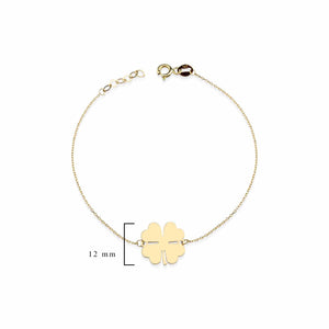 Dainty Shmarock Charm Bracelet with Adjustable Chain in Gold