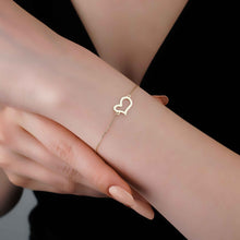 Load image into Gallery viewer, Sideways Heart Charm Bracelet in Solid 14kt Gold
