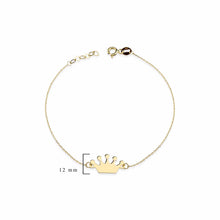 Load image into Gallery viewer, Cute Crown Charm Bracelet in 14k Solid Gold
