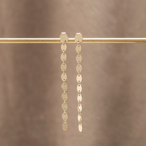 Extra Long Drop Earrings in Solid 14kt Gold